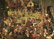 Pieter Bruegel fastlagens strid med fastan oil painting artist